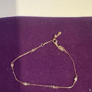 Elegant 14kt Gold Levian Station Bracelet with Diamond Accents